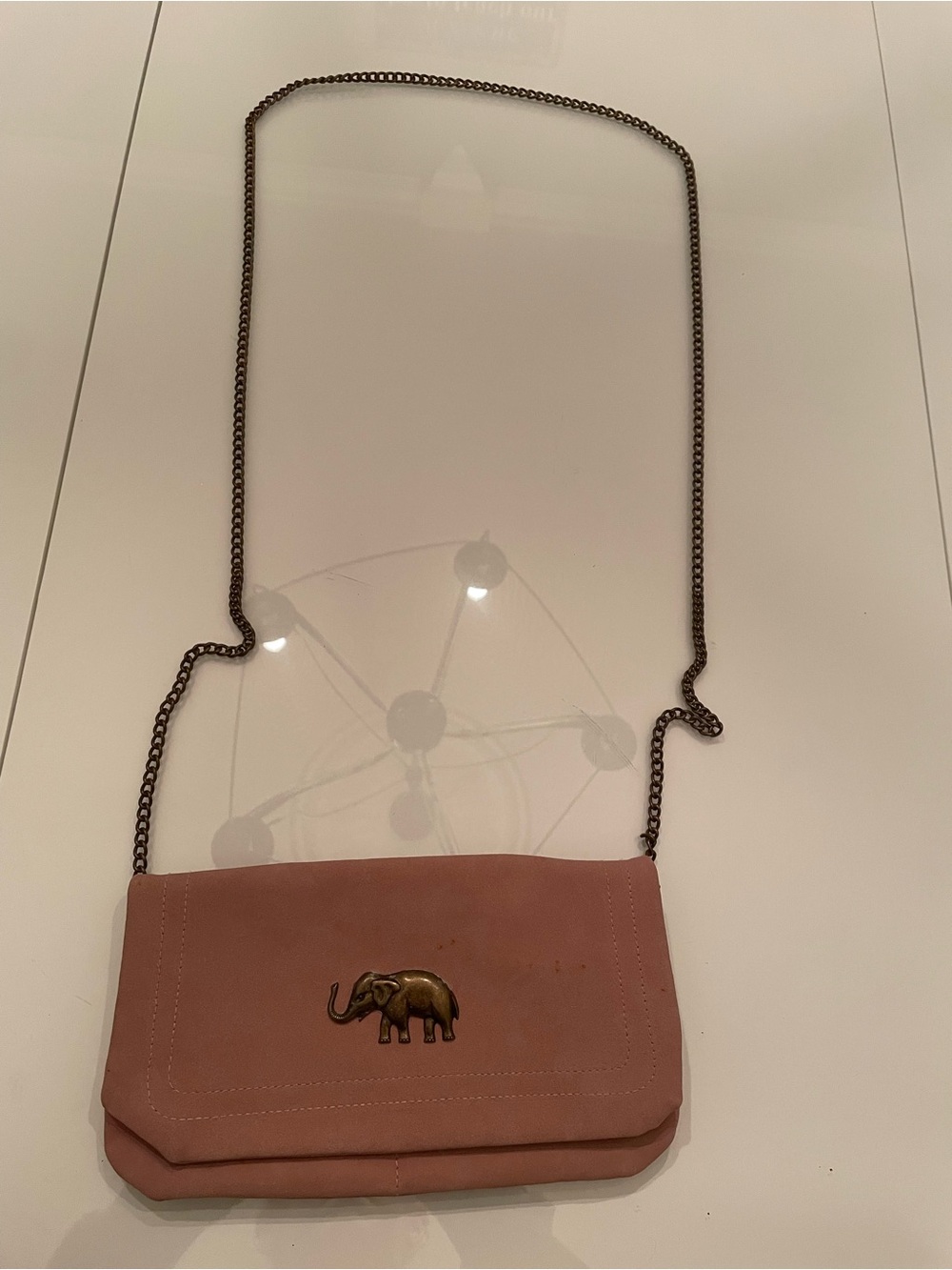 Elephant Emblem Pink Crossbody Bag